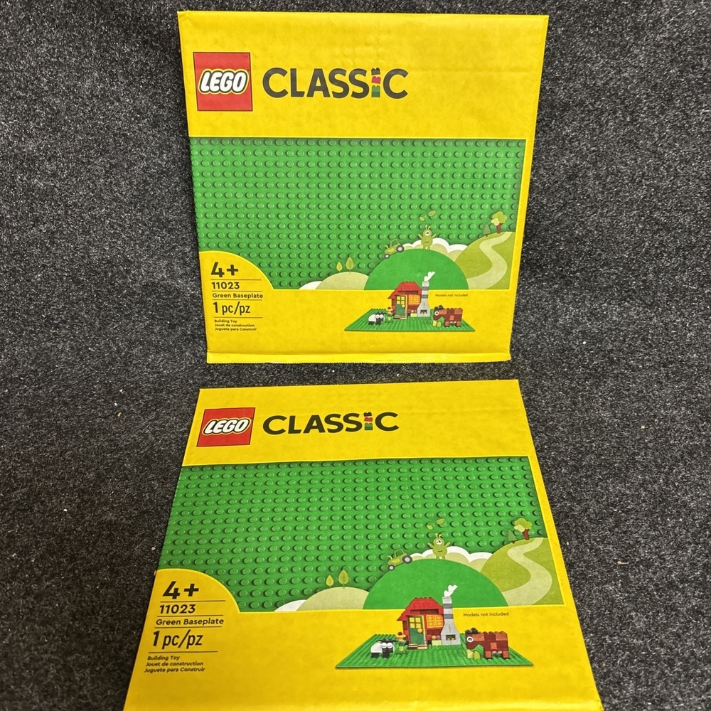 LEGO - 2 Large Baseplate 32 x 32 (10X10") Flat Base Plate - Green ‎ NEW - Picture 1 of 5